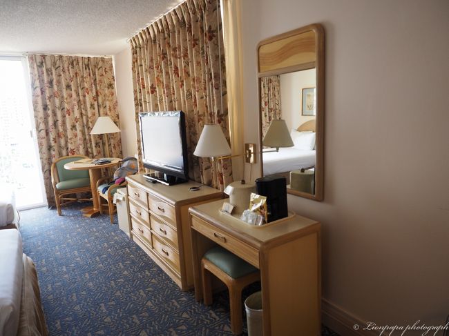 ホテルはツインのシングルユース<br />部屋に入った感じです。