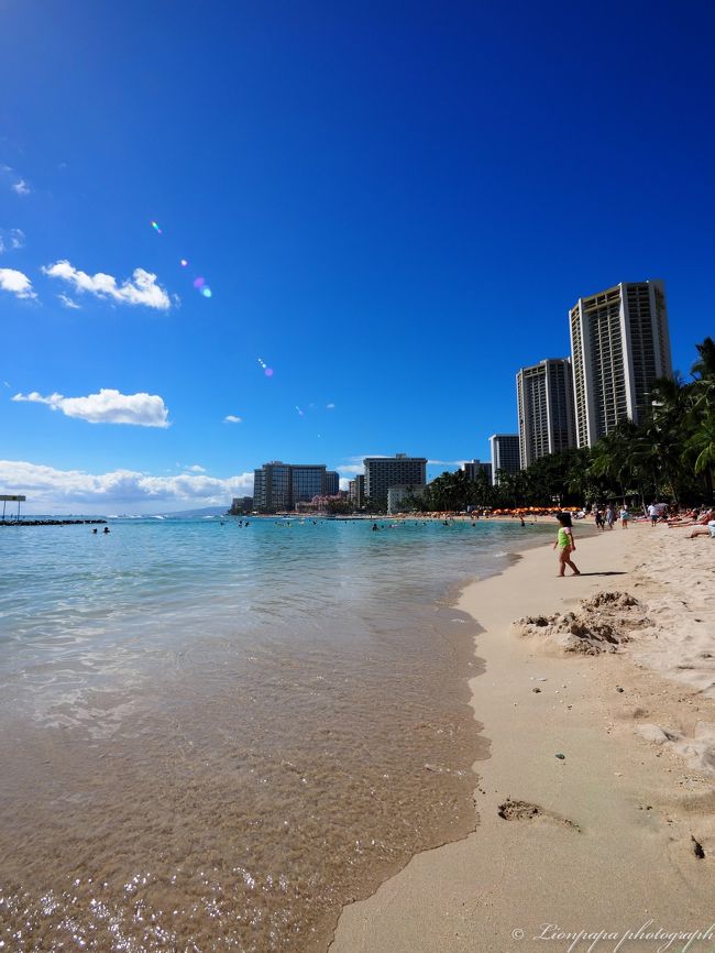 ２日目<br />仕事の合間に写真を撮りに行きました。<br />ワイキキビーチ１