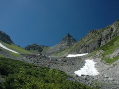 　天狗原分岐からさらに登ると槍ヶ岳の穂先が眼前に飛び込んできました。