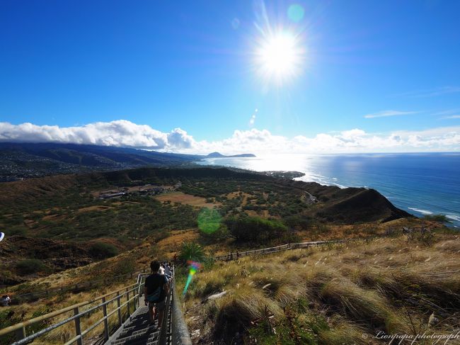 今から下りです。<br />太陽が眩しい！