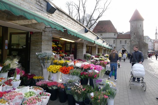 ヴィル門の手前は花屋さんがたくさん。