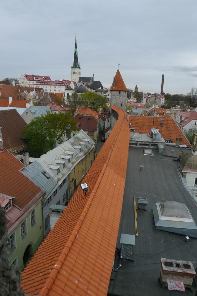 城壁のオレンジ色の屋根がずっと続いている。城壁は現在、約２キロ弱の長さが残っているそうだ。