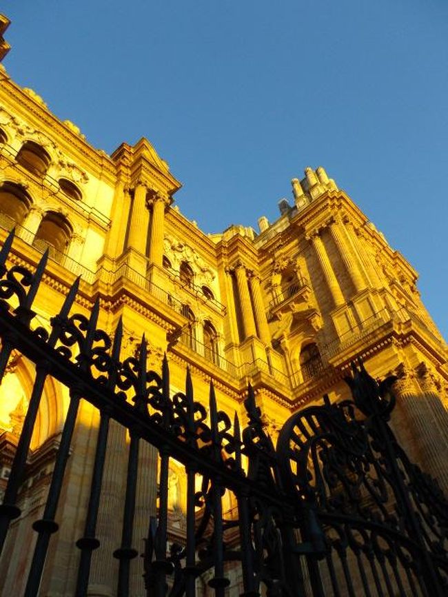 夕暮れのマラガ<br />カテドラルが輝く