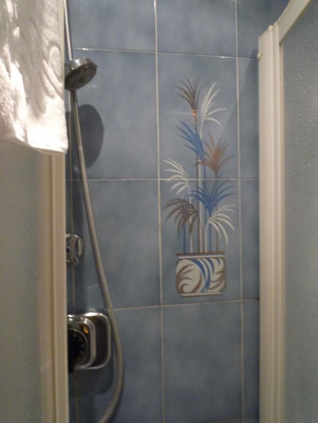 これがこの部屋最大の難点<br />シャワーが折りたたみ式なんです<br />折りたたまないと奥のトイレへ通れないんです<br />これが使いずらくてシャンプーを置くような台もなく<br />床に置くしかないです<br />折りたたんだときにパッキンの間のカビが必ず見えちゃうという<br />あまり清潔な感じではないです<br />バスタブ付きの部屋をリクエストしたほうがいいです<br />3ヶ月前から満室状態でキャンセルが出てようやく取れたのでバスタブ付きは今回は無いとのこと