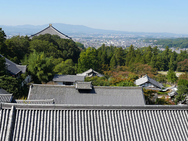 二月堂舞台より観た大仏殿と奈良盆地