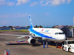 帰りも良いお天気!　ANA#610便で羽田空港に帰ります。　羽田までは1時間半のフライト。

帰りはもちろん、今回の旅(熊本から合流)をともにした友達と一緒の便です。