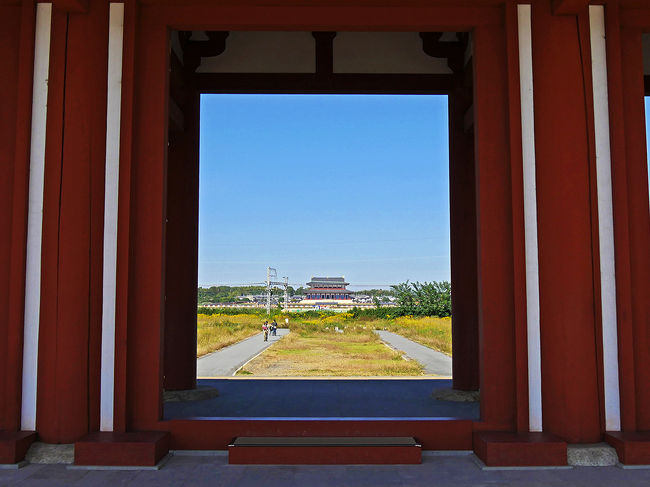 朱雀門より遠くに大極殿を望む