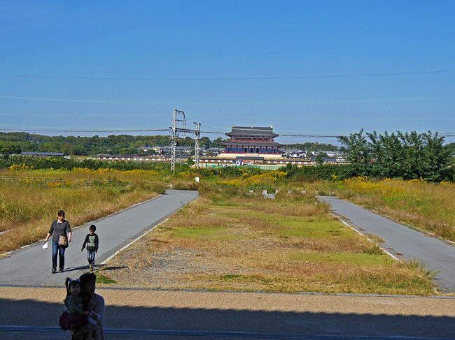 朱雀大路跡<br />元々広大な農地、住宅地を遺跡の発見により買い上げられた。