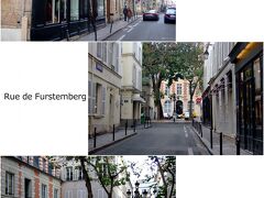 サン・ジェルマン・デ・プレ教会に向かうべく、セーヌ通り　Rue de Seine、エショデ通り　Rue de l'Echaude、ジャコブ通り　Rue Jacob　と進んで、フュルステンベルグ広場　Place de Furstenberg　に到着。

フュルステンベルグ広場には　ドラクロワ美術館　Musee Delacroix　があります（下）。