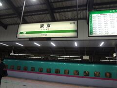 あまりの速さに驚きながら、あっと言う間に東京に着きました。
ここから東海道新幹線に乗り換えます。
また新幹線です。
これまた速い!!