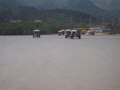 わかりづらいですが、浅瀬の海です。
西表島から陸続きの由布島に向かいます。