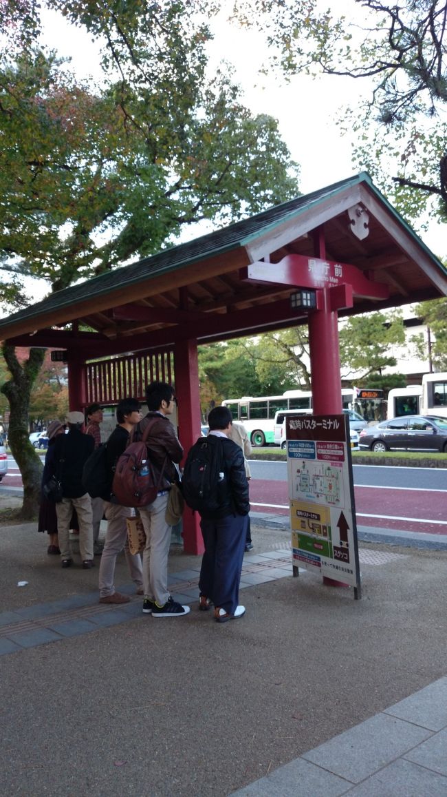 朝来た道を戻ります。<br />流石、奈良のバス停