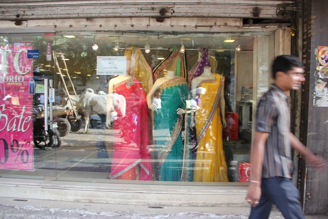パリカバザールまで歩いてきました。<br /><br />サリー売ってる店ばっかりです。