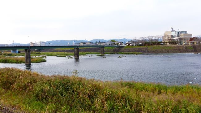 日田市内に入り、日田温泉全体が一望出来る川岸にやって来ました。
