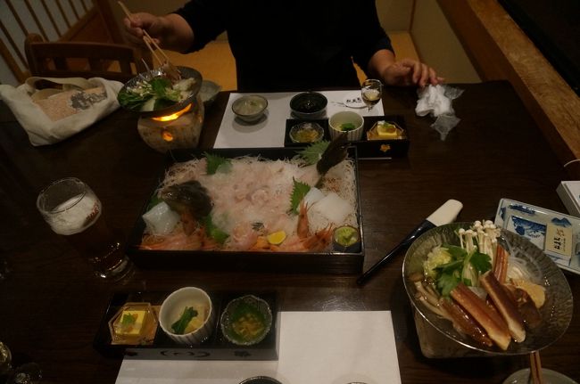 若狭町三方五湖近くの旅館<br />今回の旅行で一番高い旅館<br />さすが料理はばっちり、この後もいろいろ出てきたが食べきれません。