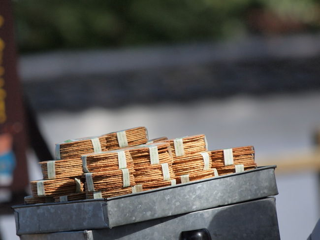 奈良公園　見ようによっては、鹿煎餅美味しそう？<br />