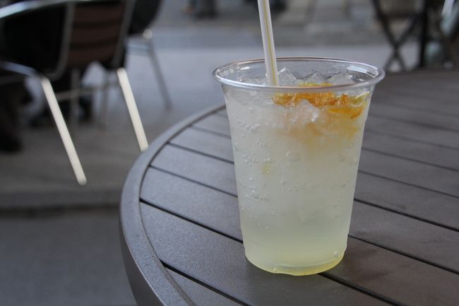 ちょっと疲れたので休憩。<br />柚子ソーダで体力を回復した後は、結婚式に参列する友人たちとの食事があるため烏丸御池に戻ります。<br />もちろん徒歩です。