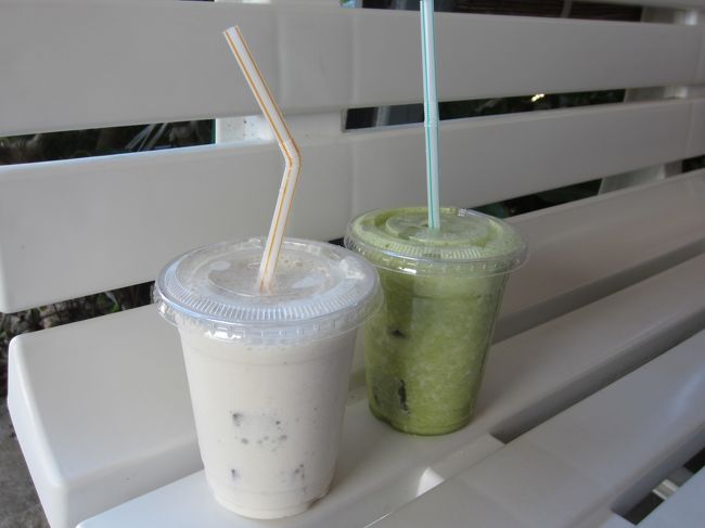 勿論いただきます！<br />島バナナ生ジュースと長命草ミックスです。