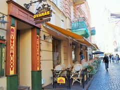 ヴィリニュス大学のあるピリエス通り。向かい側にはFORTO DVARASという有名伝統料理屋がある。