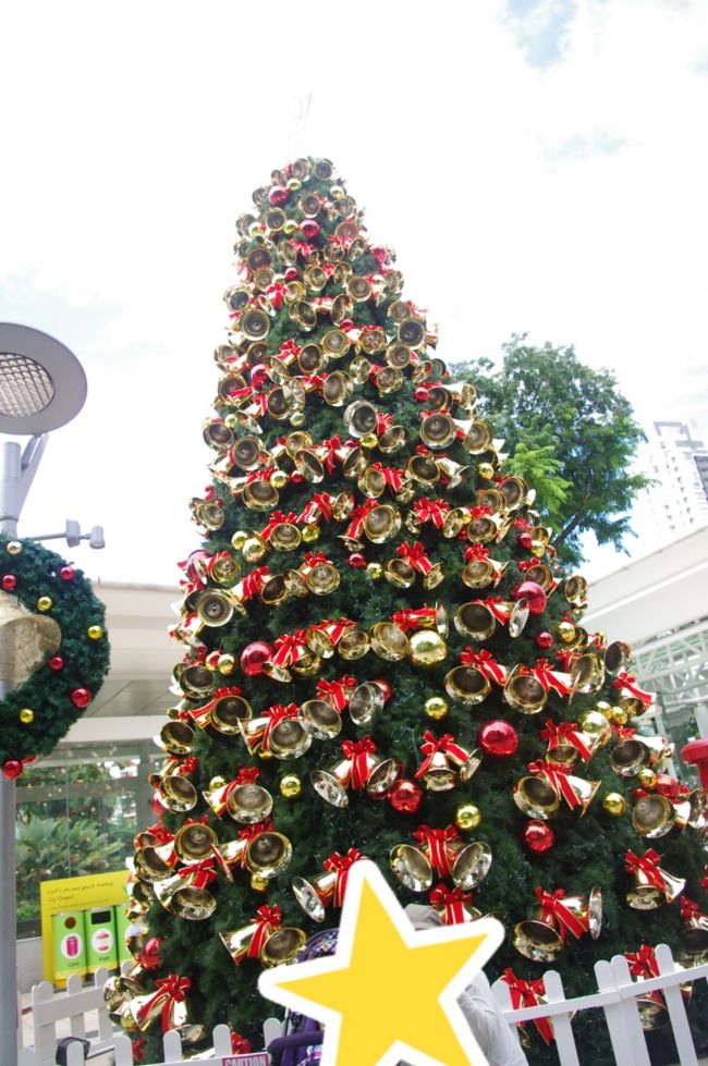 ファラーパーク駅からムスタファセンターへ行く際、駅を出るとクリスマスツリーがありました♪