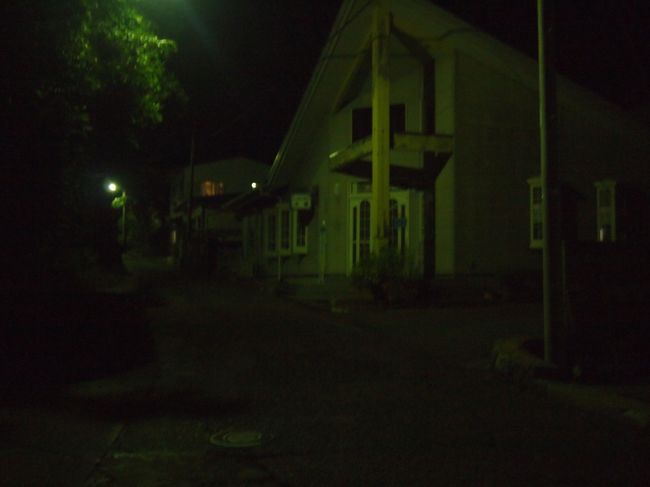 花火のあとに、島唯一という居酒屋に飲みに。<br />こんな道をてくてくと約２０分歩きます。一人だとちょっと怖いくらいの明るさ。