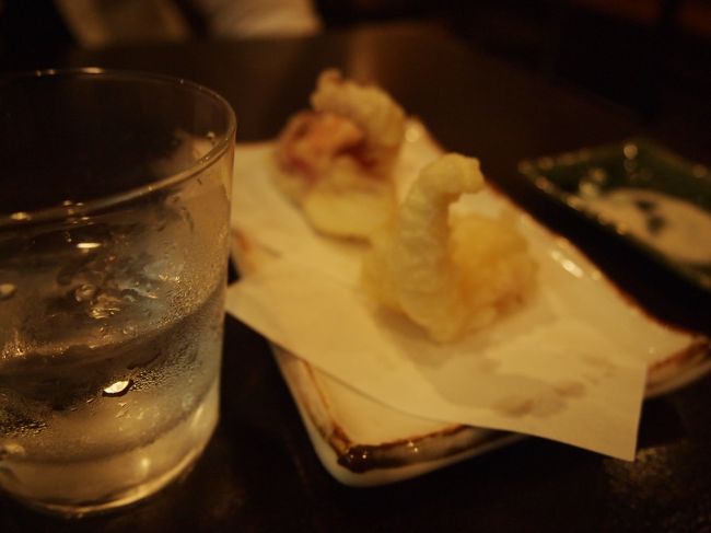 店の写真撮りわすれました。千漁というお店です。<br />しきね　という芋焼酎とアカイカと岩ノリの天ぷらをいただきました。サクサクで美味しかったです。芋焼酎は辛口です。さてお宿に帰って就寝です。