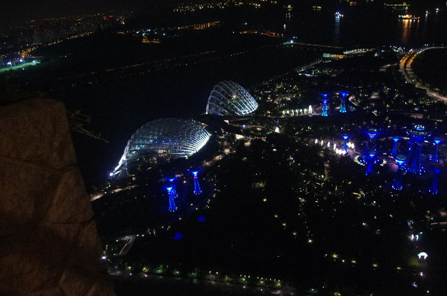 レストランからみた夜景<br />フェンスの先には物が落ちても下までいかないようになってました