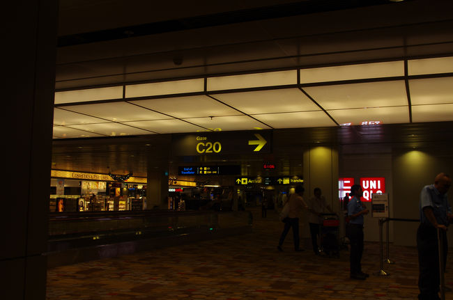 搭乗口で手荷物検査。<br />チャンギ空港はチェックイン手続き後→パスポートチェック→出国審査→免税店→手荷物検査→搭乗となっていました。<br />ペットボトルの飲み物は手荷物検査まで持っていき手荷物検査の前で飲み干しました。