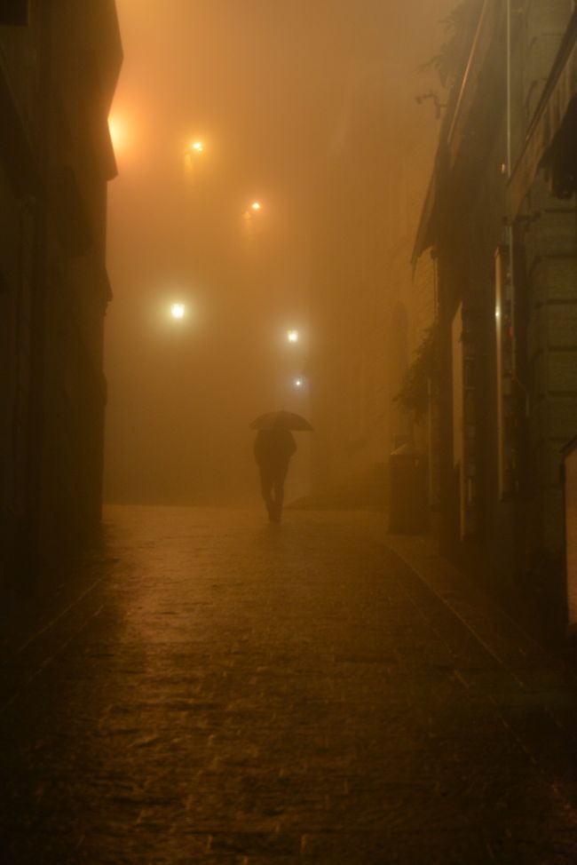 坂の下から、1人の老人が上がってくるのが見えた。<br /><br />「ブォンジョルノ」と挨拶を交わす。<br />ここで働いている人だろうか？<br />家に帰る人だろうか？<br /><br />そんな事よりも振り向いた瞬間に「やられた！」って思ったシチュエーションだったのです。<br /><br />もっと早く写真を撮れば良かったなぁ。。<br />結構、向こうに行っちゃってるよなぁ。