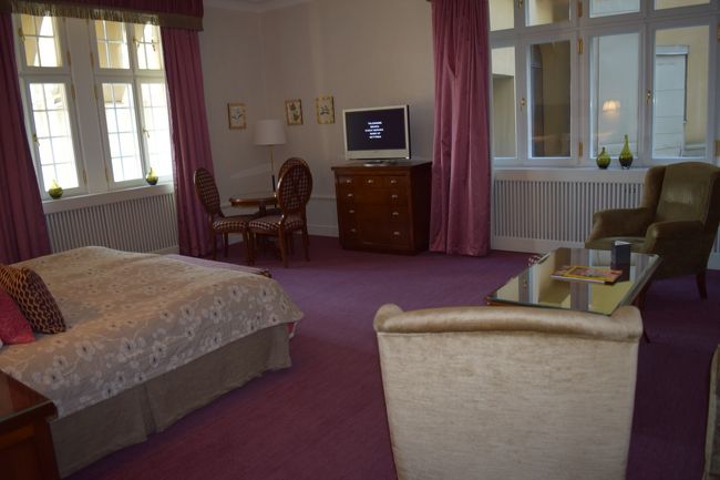 部屋に入ったら、ソファー、テレビ、ベットが見えます