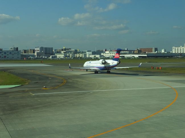 機内より<br />IBEXエアラインの機体が見える。