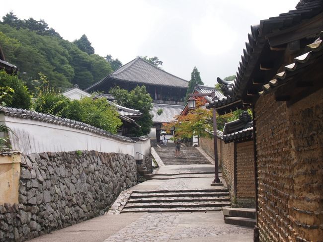 素敵な塀と石畳の裏参道東大寺通り？<br />