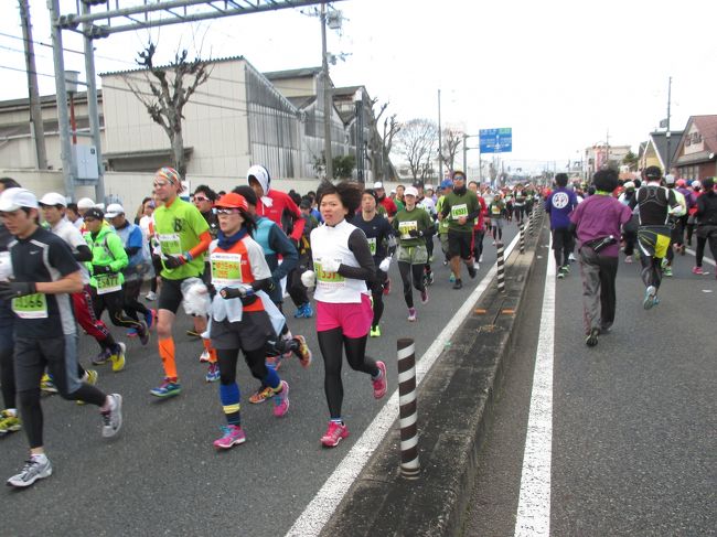 平城宮跡<br />朱雀門を過ぎて<br />二条大路の5キロ地点の折り返しが近づいてきました。