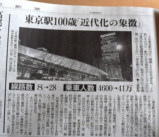 2014 100周年を迎えた東京駅の記念Suicaの大混雑』丸の内・大手