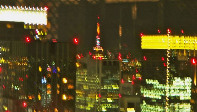 ボケボケですが　東京タワーも　クリスマスバージョンです。