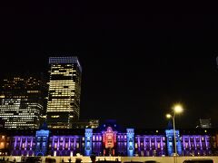 「東京ミチテラス2014」会場内からライトアップされた東京駅丸の内駅舎を一枚パチリ☆