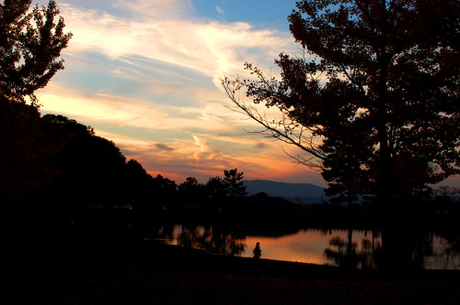さてさてどんどんと日暮れてきました。<br />湖の近くには、なぜだかカメラマンの人がたくさん湖方面に<br />向かって三脚を立てて撮影の準備をしていました。<br /><br />なんかあるのかな。。。<br /><br />それかこの夕日とか。<br /><br />そんなことも分かってないので<br />まだまだ写真の勉強をしなきゃです。