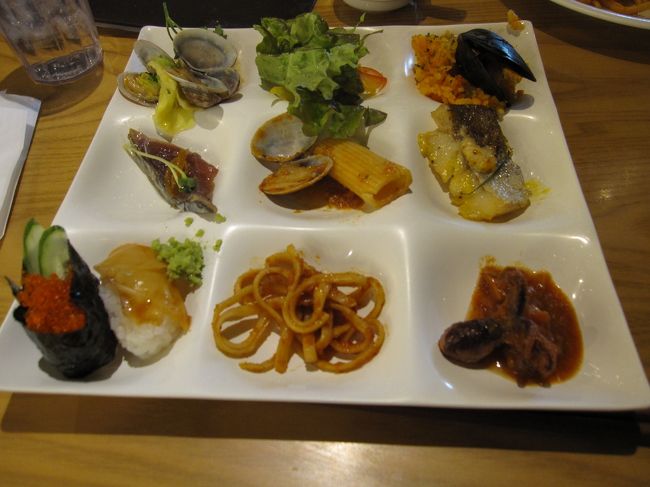 料理1。<br />寿司もある。