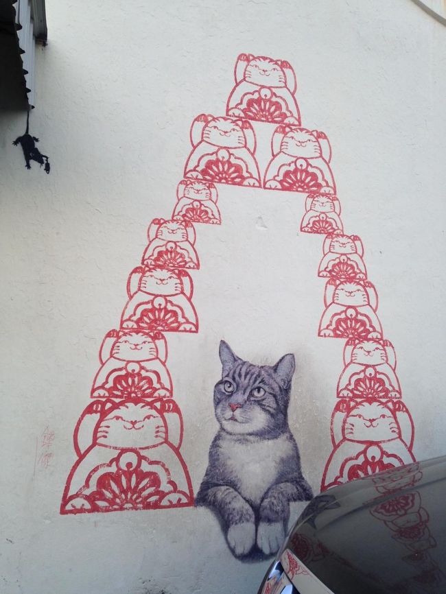 壁画⑫<br />猫<br /><br />左上にネズミがつながっています。