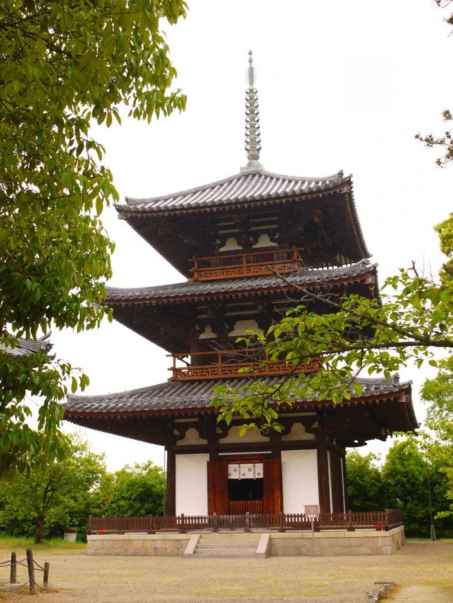 これが当時のまま現存する最古の木造三重塔です！！<br />美しいバランス、欄干の様子は法隆寺の五重塔と似てる。<br /><br />法起寺で世界遺産登録されているのはこの三重塔のみ。<br />だから３００円？？(いいかげんそこから離れなよ…ｗ)