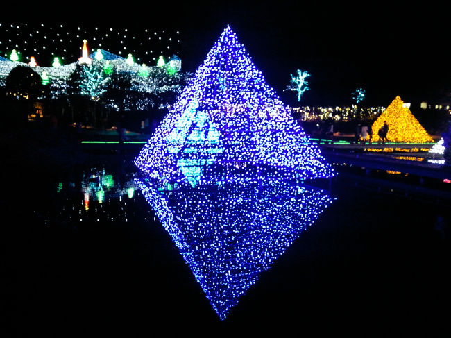 ピラミッド型ですが、水に反射してひし形に見えます☆