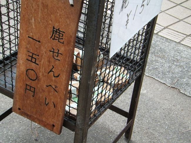 鹿せんべい、あげたくなっちゃう。<br />前に鹿せんべいをあげようとしたら、<br />鹿に囲まれてTシャツを噛まれたことを<br />思いだしてやめた。<br />お気に入りのダウンが噛まれたら困るもん。