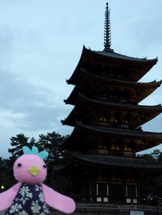 16:45<br />★興福寺★<br />法相宗の大本山として知られる興福寺。<br /><br />興福寺と言えば…阿修羅像ですが…<br />5分間に合わなくて国宝館に入れず、<br />見ること叶わず( ;∀;)<br />皆さま、時間には気を付けてね〜。<br /><br />写真は★興福寺 五重塔★【国宝】<br />古都奈良を象徴する塔です。<br />塔は仏教の祖釈迦の舎利（しゃり）（遺骨）をおさめる墓標です。<br />http://www.kohfukuji.com/