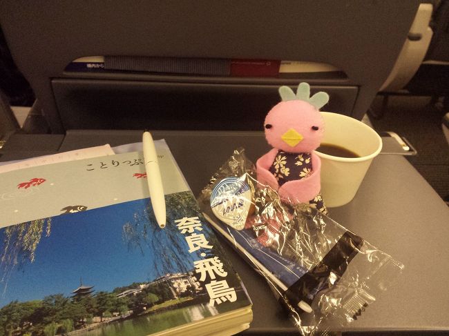 機内でいただいたコーヒーを飲んでまったり。<br />楽しい大阪・奈良旅だった。<br />ことりっぷにはかなりお世話になりました。