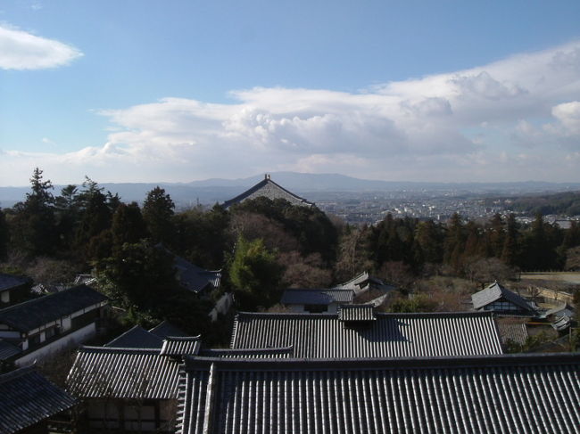 二月堂から生駒を望む