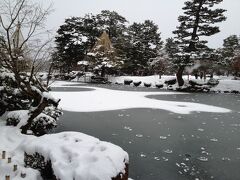 雪吊りが仕事をしている様子を初めて見ました。これほど枝に雪がつもると枝が折れるというのも納得できます。非常に美しいです。ただ、足元がつるつるで、景色どころではないです・・。