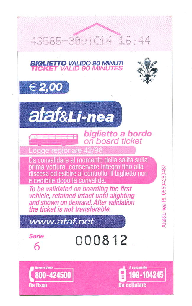 これは午後乗ったときのバスの乗車券だが全く同じもの
