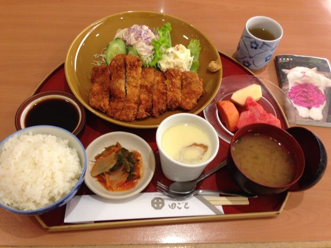 エアアジアの機内広告に<br />触発されてしまった<br /><br />今日は豪勢に東急の「田ごと」で<br />とんかつ定食<br /><br />安定感のある<br />美味しさ<br /><br />いつの間にか<br />お茶が有料になっていた<br /><br />チキンカツ定食　190B<br />お茶　　　　　　 21B<br />税　　10％       21B<br /><br />合計            231B