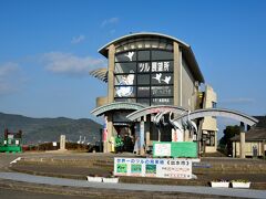 〔 出水市ツル観察センター 〕

駅前でレンタカーを受け取り、さっそく出水平野の干拓地の一角にある「出水市ツル観察センター」へやってきました。

建物の２階から屋上の展望所へ上がってみると……。