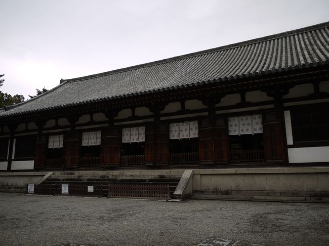 そしてこれは講堂ですね。<br />金堂の裏手にこれまたどどーんとあります。<br /><br />講堂も天平時代の建築を今に伝える建物で、中には平成の大修理の時のいろんな資料やら発掘されたものやらが展示されていた。<br />